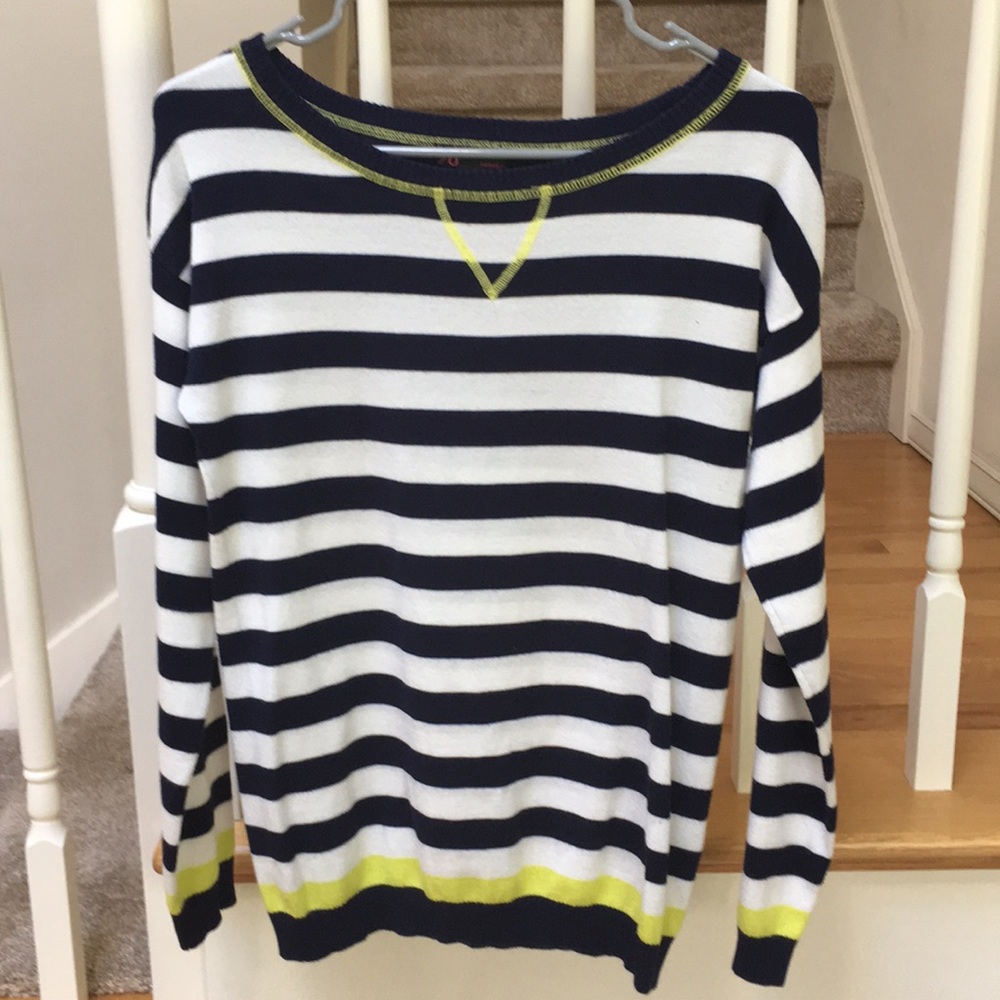 t/o Brand navy and white striped sweater